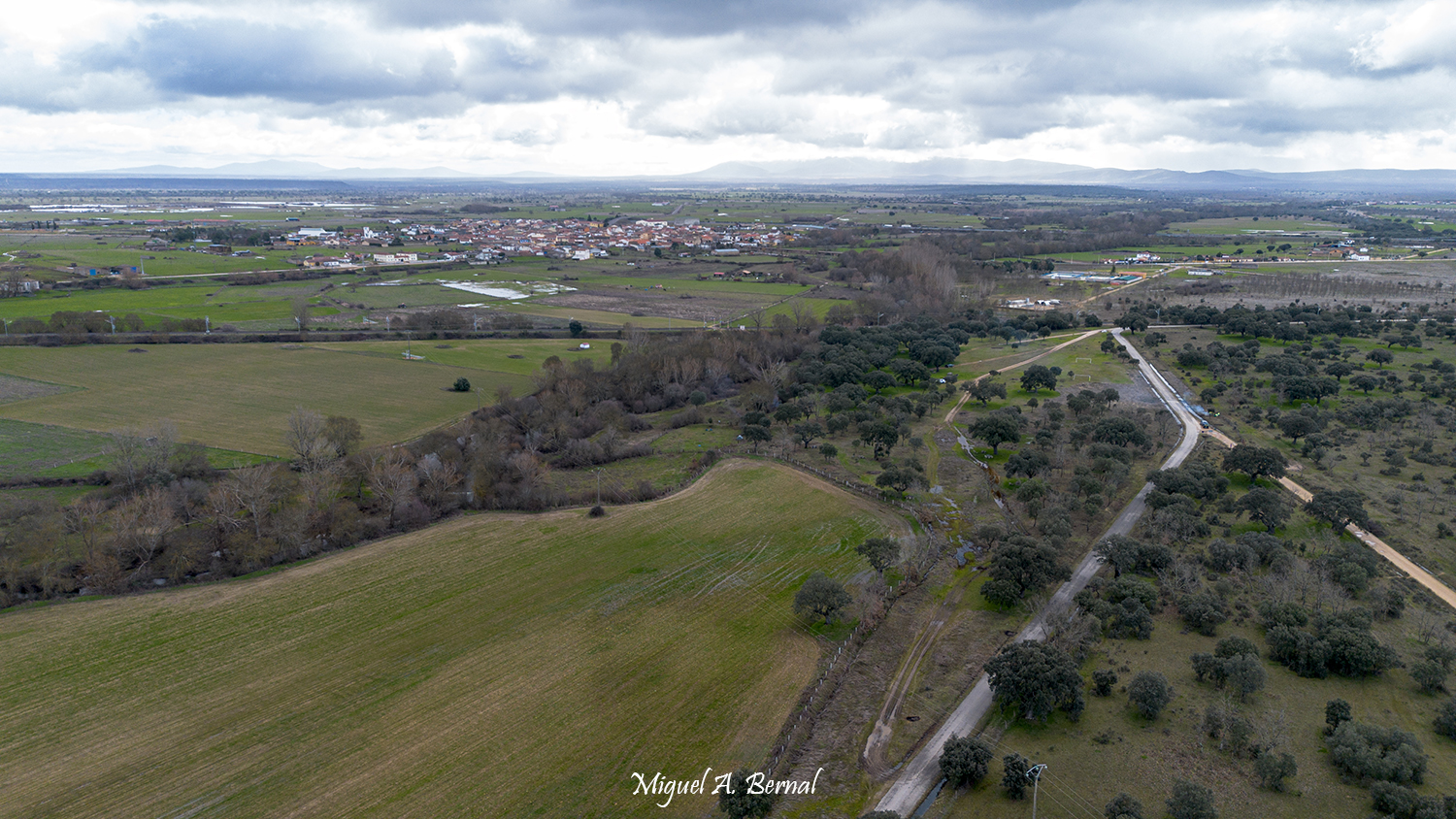 Dron vuelo merendero encinas